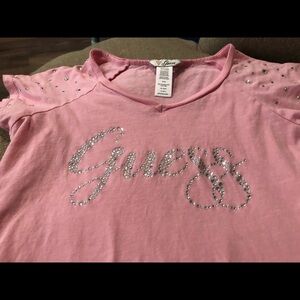 Girls Guess size 8 sequin pink T-shirt very soft